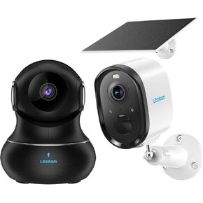 litokam 2K Indoor Security Camera & 2K Solar Battery Security Cameras Wireless Outdoor