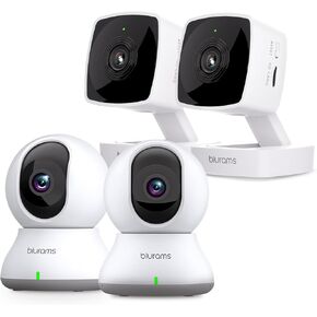 blurams 5GHz Cameras for Home Security 2K, Security Camera 4-Pack, Pet Camera with Phone App w/AI Motion Detection, 2-Way Audio, Compatible with Alexa&Google Home