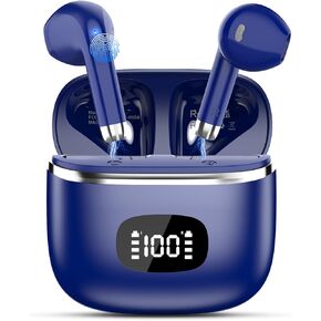 Wireless Earbuds, Bluetooth 5.4 Headphones with 4 ENC Noise Cancelling Mics, 40H Playtime HiFi Stereo in Ear Wireless Earphones, LED Display, Mini Ultralight,IP7 Waterproof Earphone for Workout Sports