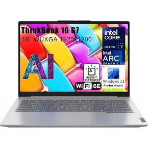 Lenovo ThinkBook 16 G7 16" FHD+ Laptop Computer, Intel Ultra 7 155H (Beat i7-13705H), Arc Graphics, 32GB DDR5, 1TB PCIe SSD, WiFi 6E, Backlit Keyboard, Win 11 Pro Copilot AI Business Laptop Vent-HEA