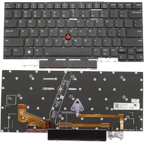 Best Parts US تخطيط لوحة مفاتيح الكمبيوتر المحمول الإضاءة الخلفية مع استبدال TrackPoint لـ Lenovo ThinkPad X1 Carbon 10th Gen 2022 Type 21cb 21cc & ThinkPad X1 Carbon 11th Gen 2023 Type 21hm 21hn