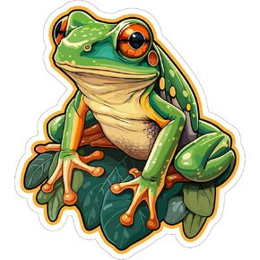 Tree Frog Sticker 4 Inch - Waterproof Animal Vinyl Decal for Laptop Water Bottle Car Tumbler - Durable Aesthetic Long-Lasting Stickers for Adults ID44990
