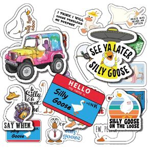 100pcs Silly Goose Stickers | Funny Sarcastic Decal for Water Bottle Laptop and Journal,Party Favors,Adorable Meme Goose Sticker for Kids Tenns Adults