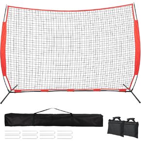 7x7ft Backstop Net, Ball Stop Net with Handbag,Fix Sports Net Barrier by 4 Spike&2 Sandbag,Sports Practice Barrier Net for Baseball,Softball,Lacrosse Train,Backstop Net for Backyard,Playground