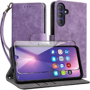 Wallet Case Compatible withr Gabb Phone 4 Pro with Screen Protector,Women Girl RFID Blocking PU Leather Flip Cover Wrist Strap Credit Card Slots Phone Case,Blue