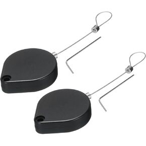 MECCANIXITY Retractable Security Cable Lock,Remote Control Security Lock,Remote Control Anti-Lost Rope with Double-Sided Adhesive for TV,DVD,Hardware Cable Lock 2Set Black 39.37" Length