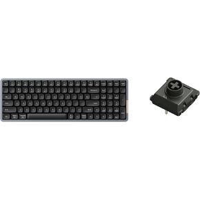LOFREE Flow100 Low Low Profile Mechanical Keyboard, 75 Percent Rechargeable Wireless Keyboards with Bluetooth and Wired Connection, Black Phantom Tactile Switches and Ghost liear Switches