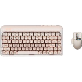 LOFREE DOT Foundation Mechanical Keyboard with PBT Mouse, 75% Rechargeable Hot-swappable Keyboards with 3 Types Connection, Pink GATERON Baby Racoon Switches