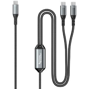 CableCreation USB C Cable 2-in-1, Long 4ft USBC to Dual USB-C, USB C 140W Max PD Charging Type C Splitter for iPhone 16/15, MacBook, iPad, Carplay&Android Auto,Cellphone,Tablet and All USBC Device