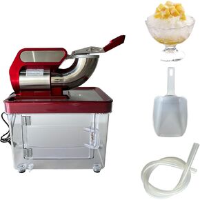 661LBS/H Commercial Ice Crusher, 350W Electric Snow Cone Machine with 4 Blades, Stainless Steel Shaved Ice Machine with 38L Ice Storage Box for Restaurants, Bars, Home and Commercial Use