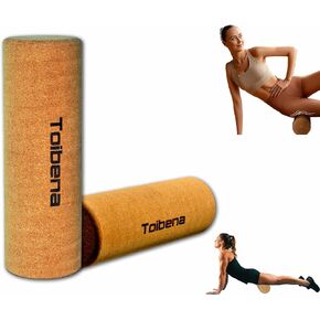 Premium Cork Massage Muscle Roller Natural Eco-Friendly/NO Foam-Free Roller Yoga & Travel Friendly (11.8 Inch)