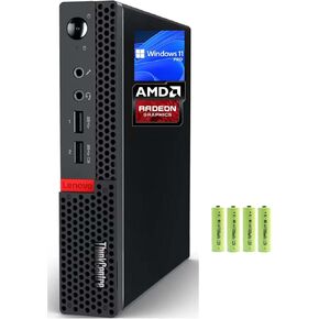 Lenovo ThinkCentre M625q Mini Form Business Desktop Computer PC, AMD Dual-Core A4-9120C, 8GB RAM 256GB PCIE SSD, AMD Radeon R4, RJ-45, Display Ports, USB Ports, Windows 11 Pro, Black, w/Battery