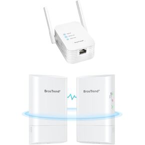 BrosTrend Universal WiFi to Ethernet Adapter + BrosTrend 5GHz 867Mbps Wireless Bridge