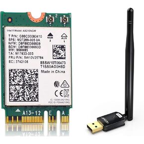 Intel AX210NGW WiFi 6E Wireless Card for Laptop + USB WiFi Adapter for PC