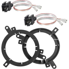 NuIth 5.25"-6.5" Front Door Speaker Adapter Bracket + Car Speaker Wiring Harness for 1996-2005 Chrysler/Dodge