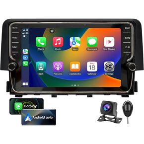 Android 14.0 Radio Stereo For Honda Civic 2016-2021 With control knob Head Unit 8.2-Inch HD Touch Screen with Android Auto Wireless CarPlay 5G WiFi GPS Navi Bluetooth DSP Backup AHD Camera