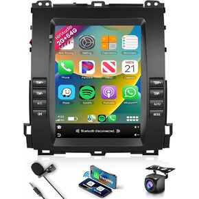 2G+64G Car Radio Stereo with HiFi Audio for Toyota Prado/Lexus GX470 2002-2009, Wireless CarPlay/Android Auto 9.7 Inch HD Touch Screen Android 13 GPS WiFi Bluetooth FM/RDS EQ HD Backup Camera