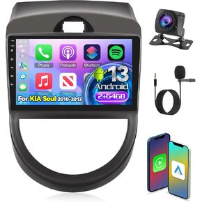 [2+64G] NHOPEEW 9 Inch Car Stereo for KIA Soul 2010-2013 - Wireless CarPlay & Android Auto - Touch Screen Android Car Radio with DSP/WiFi/GPS/Bluetooth/SWC/Mirror Link + AHD Backup Camera