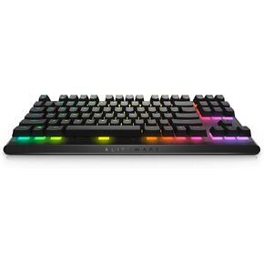 لوحة مفاتيح ألعاب Dell Alienware Tenkeyless - AW420K (الجانب المظلم من القمر) ، Alienfx RGB / 16.8 مليون لون ، ارتفاع قابل للتعديل ، Cherry MX Red