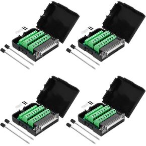 MECCANIXITY DB9 Breakout Connector, RS232 Serial Adapter Solderless Module Board with case 9 Pin 2 Row Female Port Solderless Terminal Block Adapter, Pack of 4