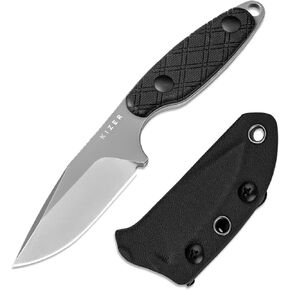 Kizer Muskrat Fixed Blade Knife, 3.15 In 154CM Neck Knife Argyle Pattern Micarta Handle Fixed Blade EDC Knives for Men Women, Outdoor Hunting Hiking Survival Camping Knives 1064C1