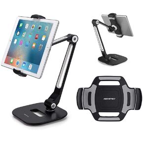 AboveTEK Long Arm Aluminum Tablet Stand, Fits 4-11" and Bracket Holder for 5.5-13.5" Tablet