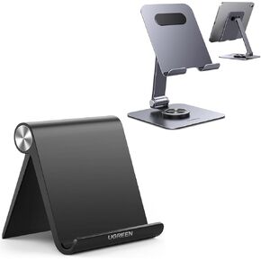 UGREEN Tablet Stand Black Bundle with Tablet Stand for Desk Rotating