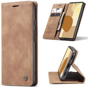 UEEBAI Wallet Case for Google Pixel 6, Premium PU Leather Case Vintage Matte Wallet Flip Cover [Card Slots] [Magnetic Closure] Stand Function Folio Shockproof Full Protection - Black
