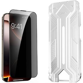 360° Privacy Screen Protector for iPhone 16 Pro Max,Full Coverage 9H+ Hardness Tempered Glass Easy Installation Anti Spy Private Bubble-Free