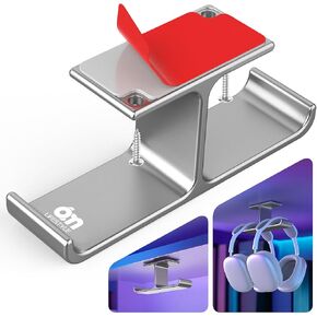 Headset Headphone Stand Hanger Under Desk Designed [Patented] Aluminum Headphone Holder Hook by Strong Adhesive & Screws Universal Compatible with PC Gaming DJ Headsets