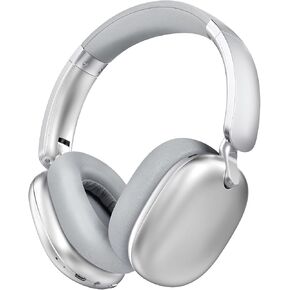 RORSOU C6 سماعات الرأس النشط لإلغاء الضوضاء ، اللاسلكي فوق سماعات Bluetooth الأذن ، وقت اللعب 60H ، سماعة رأس الأذن قابلة للطي راحة باس مع MIC لـ iPad/PC/Home Silver