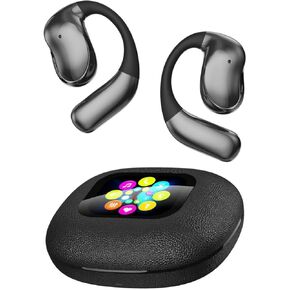 Open Ear Earbuds,Over The Ear Headphones with Mic,Wireless Earphones for Running, Ultra-Comfort,Snug Fit Hook,Powerful Bass,Clear Mic,Workout Bluetooth Earbuds with Multifunction Charging Case