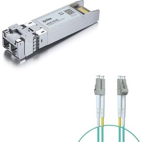 1 Pack 10Gb 850nm Multimode LC SFP Module and 1 Pack OM3 LC to LC Fiber Patch Cable - LSZH 1 Meter(3ft)