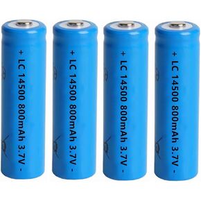 14500 Battery, 2 Pack 800mAh AA Size Rechargeable Lithium Battery Pack 14500/800mAh/3.7V