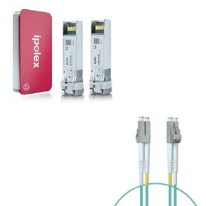 2 Pack 10GBase-SR SFP+ Transceiver and 1 Pack OM3 LC to LC Fiber Optic Cable - LSZH 1 Meter(3ft)