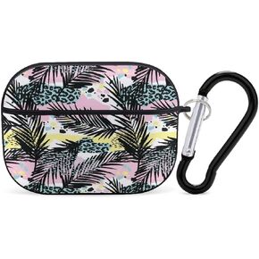 Flat-Western-Pattern for Airpods Pro(2nd/1st Generation) Case with Key Chain, Full Protective Shockproof Case PC Hard Case Cover Supports Wireless Charging, black-style-1