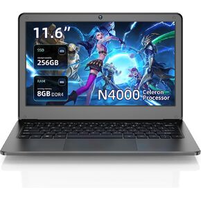 كمبيوتر محمول 11.6 "Slim Light Netbook ، N4000 Dual Core Processor ، ذاكرة الوصول العشوائي 8 جيجا بايت ، 256 جيجا بايت SSD ، كاميرا الويب HD ، WiFi ، Bluetooth ، USB3.0 ، HDMI ، بطاقة TF ، للطالب ، الأعمال ، Windows 11 Pro