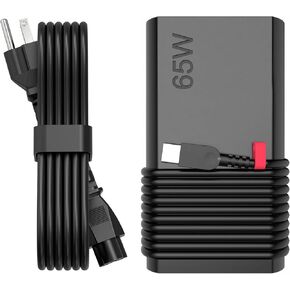 2025 New Slim 65W USB-C Laptop Charger Fast Charging for Lenovo Thinkpad/Yoga/Chromebook Computer Type C Power Cord Ac Adapter