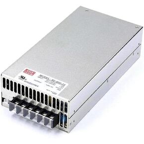 SE-600-24 600W Single Output Enclosed Power Supply, 24V/25A, Universal AC Input, 91% Efficiency, Forced Air Cooling, Metal Chassis, Industrial Automation, Machinery, LED Lighting