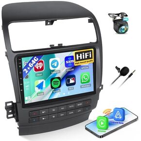 [2+64G]AMprime Android 13 Car Stereo for Honda Acura TSX 2003-2008 with Wireless Carplay&Android Auto,9 Inch Touch Screen Car Radio with Bluetooth FM/RDS Radio HiFi EQ WiFi GPS Dual USB+Backup Camera