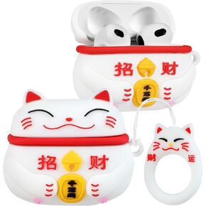 Boaretiu for Airpods 3 Case - Cute Kawaii Red Bow with Keychain for AirPods 3rd Generation Case Funny 3D Soft Silicone Fun Cool for Girls Women Teens for Airpod 3 Cover