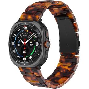 Resin Bands Compatible with Samsung Galaxy Watch Ultra 47mm, No Gap Replacement Classic Wristband for Men