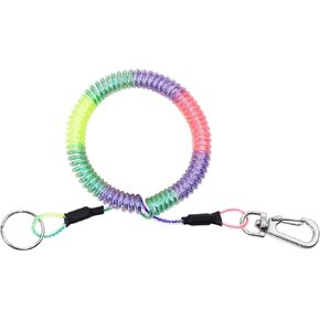 Mini Skater Fishing Lanyards Retractable Wire Safety Coiled Lanyards for Fishing Pliers Tools, Pack of 1