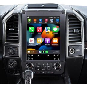 Car Radio Stereo for Ford F150 2015-2020 Update Radio Replacement CarPlay Android Auto GPS Navigation Vertical Touchscreen Tesla Style with DSP Bluetooth in Dash Headunit Multimedia Player Car Audio
