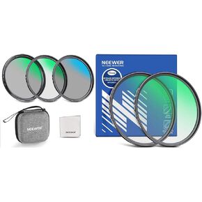 NEEWER 72mm UV/CPL/ND Lens Filter Kit and 1/4 & 1/8 Black Mist Diffusion Filter 2 Pack, Camera Lens Filters Set with Hard Shell Storage Case, Multicoated Optical Glass & Aluminum Alloy Frame