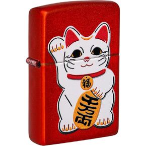 Zippo Wighter: Lucky Cat - Red 46054 Metallic Red 46054