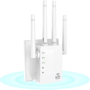 WiFi Extender Signal Booster, 1200Mbps WiFi Range Extender, Dual Band, Cover Up to 12880 Sq.ft & 105 Devices for Home, with Ethernet Port & Access Point, Long Range