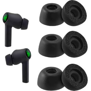Replacement Foam Ear Tips for Razer Hammerhead True Wireless Earbuds, Ultimate Comfort, 3 Pairs (S/M/L)