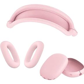 for Apple Airpods Max Case Cover, Soft Silicone Anti-Scratch Ear Pad Case Cover/Ear Cups Cover/Headband Cover for AirPods Max, Shockproof Protective Earbuds Accessories for AirPods Max(Black)