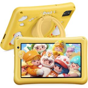 Kids Tablet 7 inch, Android 13 Tablet for Kids, 8GB+64GB, Octa-Core Tablets, 5800mAh, Pre-Installed Kids Software, Parental Controls, with Drop Protection Case (Yellow)
